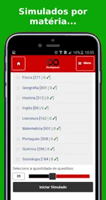 Simulado Vestibular android App screenshot 2